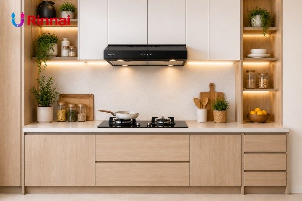 Kitchen Set Rinnai dengan desain dapur modern minimalis.