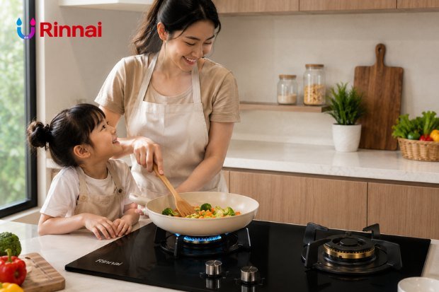 Memasak Nyaman dengan Kompor Berkualitas untuk Dapur Modern menggunakan kompor tanam pada dapur minimalis yang rapi dan elegan.